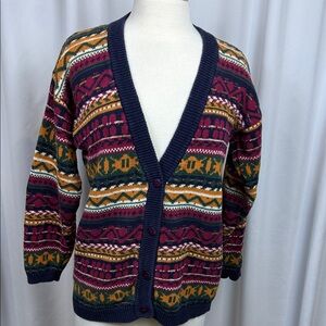 Paul Harris Women's Colorful Knit Cardigan, Small